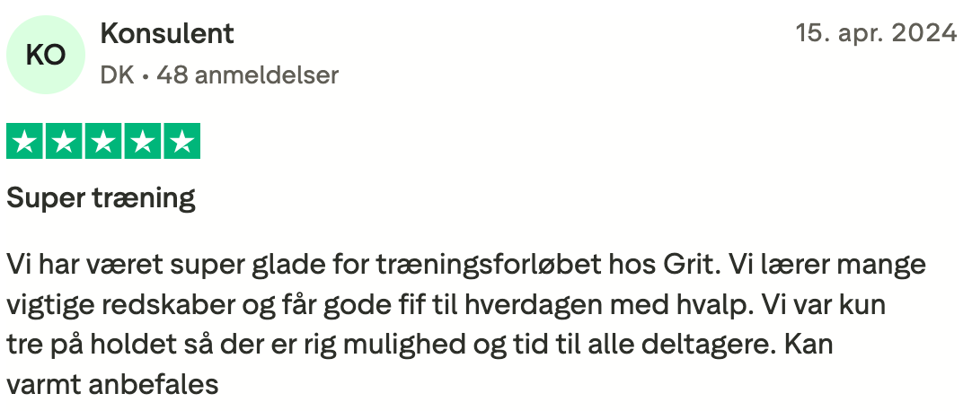 Trustpilot tilbagemelding - Konsulent Trustpilot tilbagemelding fra Konsulent